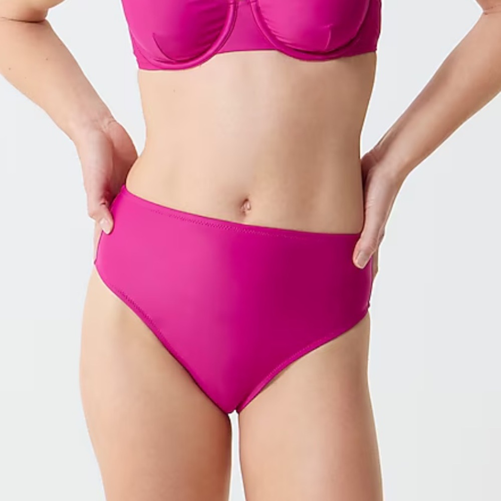 J. Crew Radiant Fuchsia High- Rise Full- Coverage Women’s Bikini Bottom